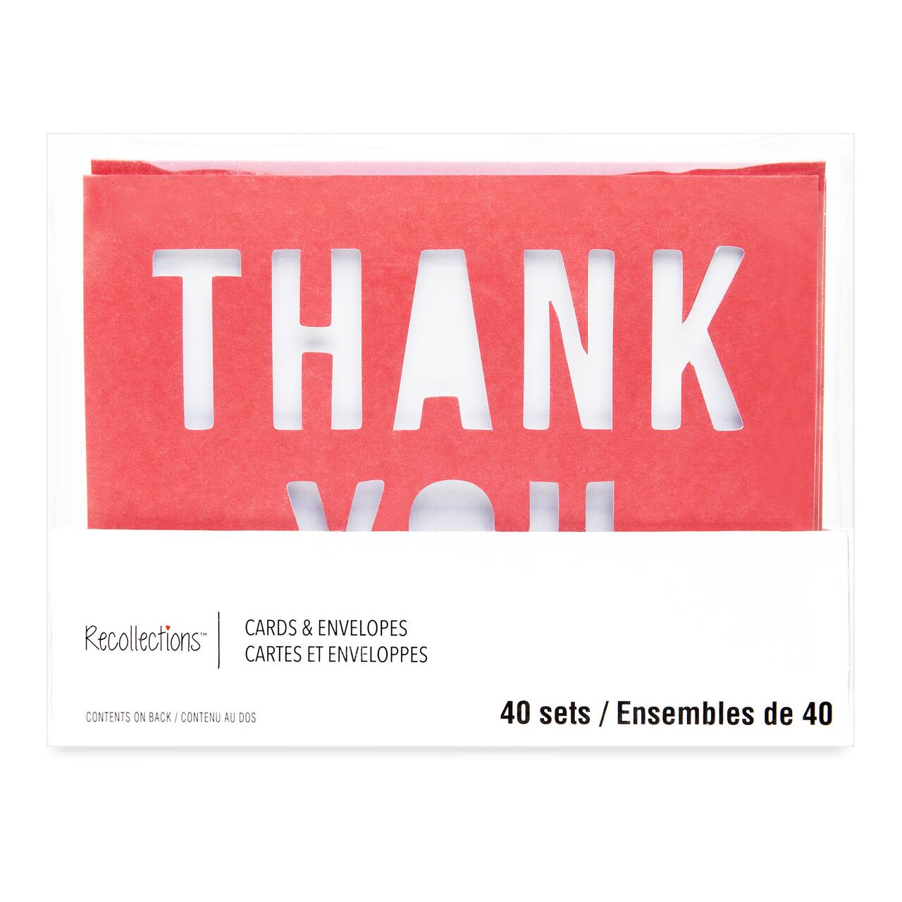 Cartes « Thank You » et enveloppes de Recollections, 14,4 cm x 10,9 cm